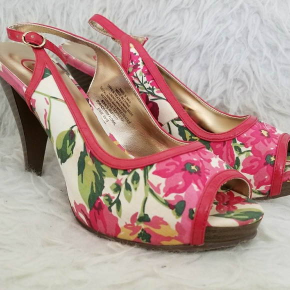 Candies Durado Pink Floral Heels - Picture 2 of 4